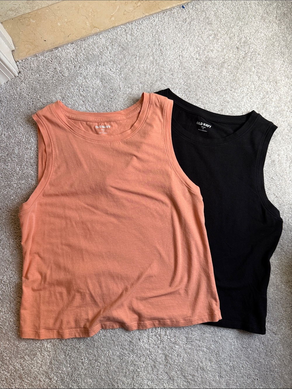 Old Navy CropTops in Peach and Black - Pack of 2